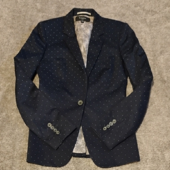 Paul Smith Black Label Navy Polka Dot Single Bottom Blazer